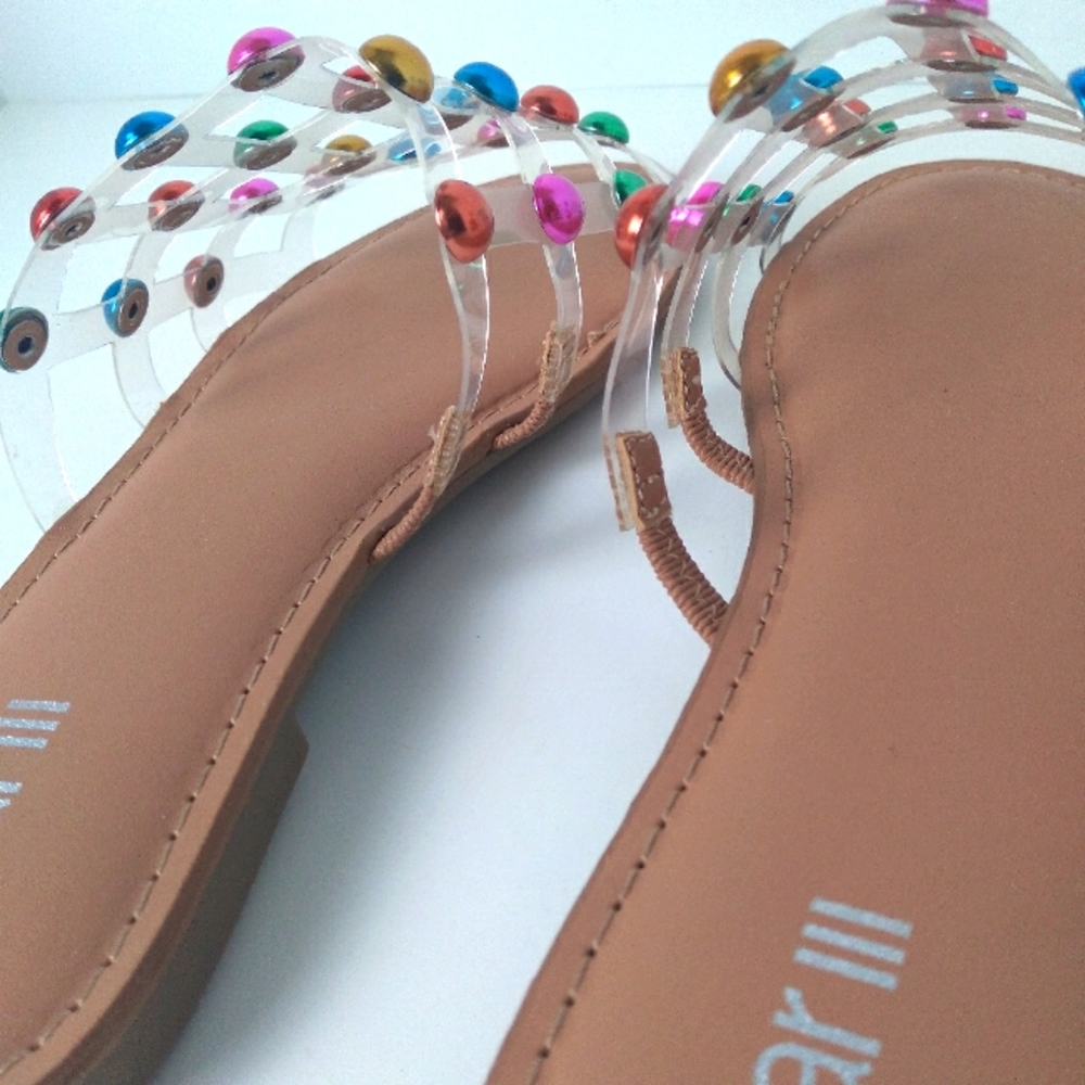 Bar III & Karl Lagerfeld MultiColor Metallic Beaded Caged Sandals,Camera Bag Set - Picture 7 of 16